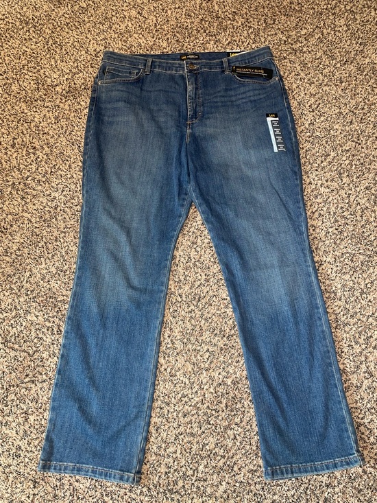 Lee Denim - Lee Relaxed High Rise Slimming Straight Leg Blue Jeans Plus Size 18 | NWT